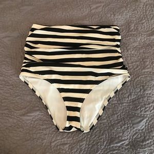 High Waisted Black & Ivory Bikini Bottom